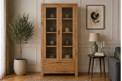 Bergen Oak Display Cabinet