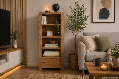 Bergen Oak Tower Unit Bookcase
