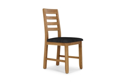 Bergen Solid Oak Dining Chair with Victoria Steel Seat