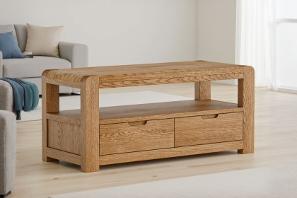 Bergen Solid Oak 110cm Small TV Unit