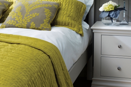 Bordeaux Painted Cotton 2 Drawer Bedside Table