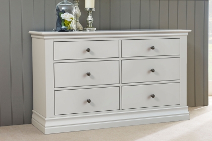 Bordeaux Painted Cotton 6 Drawer Chest Of Drawers