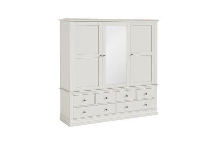 Bordeaux Painted Cotton Triple Wardrobe