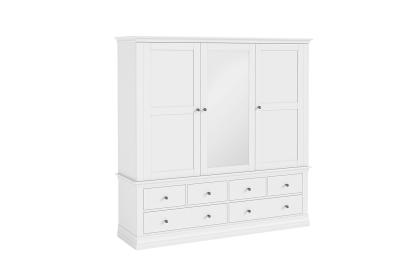Bordeaux Painted White Triple Wardrobe