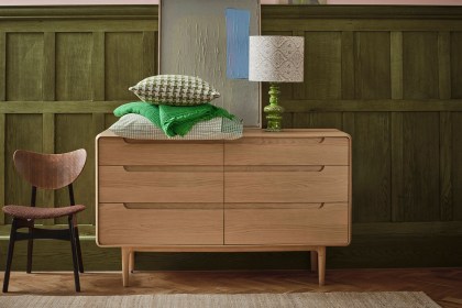 G Plan Winchester Retro Oak 6 Drawer Wide Chest Of Drawers