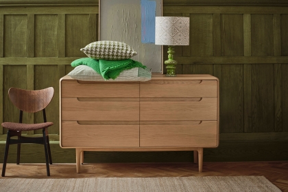 G Plan Winchester Retro Oak 6 Drawer Wide Chest Of Drawers