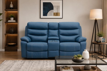 Halo Tech Leather 2 Seater Power Head Tilt Recliner Sofa with Console Halo Tech Leather 2 Seater Power Head Tilt Recliner Sofa with Console