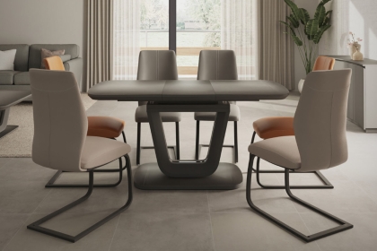 New Vida Living Lazzaro Gloss Small 120-160cm Extending Dining Table