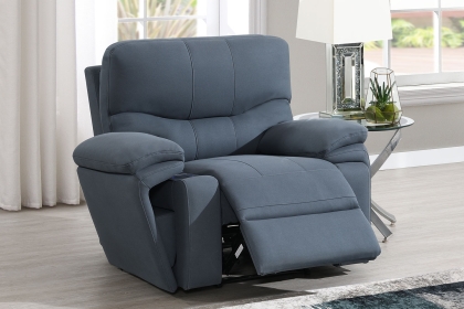 Quantum Cinematic Power Recliner Armchair with Headrest and iTable Arm