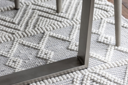 Petra Industrial 200cm Dining Table Set & 4 Lucas Misty Grey Chairs