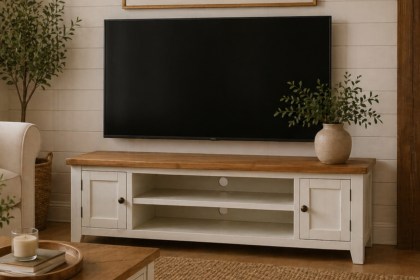 Cotswold White Extra Large TV Stand 180cm Wide