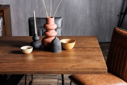 Soho Solid Oak 200cm Holburn Star Base Dining Table Set + 4 Cooper Grey Chairs + Cooper Tan Bench