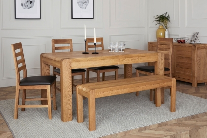Bergen Solid Oak Compact Ext 135-175cm Dining Table Set Bergen Solid Oak Compact Ext 135-175cm Dining Table Set