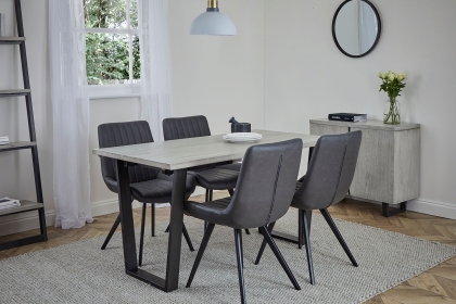 Brooklyn Grey Oak 140cm Fixed Dining Table Set & 4 George Chairs