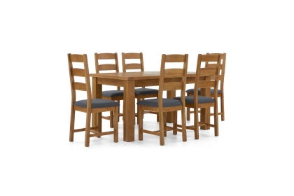 Burford Country Oak Small Ext 150-200cm Dining Table Set & 6 Chairs Burford Country Oak Small Ext 150-200cm Dining Table Set & 6 Chairs