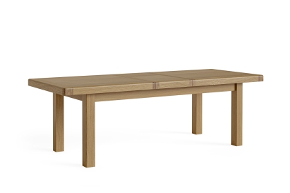 Normandy Chunky Country Oak Large Extending Dining Table Set & 6 Ladder Chairs