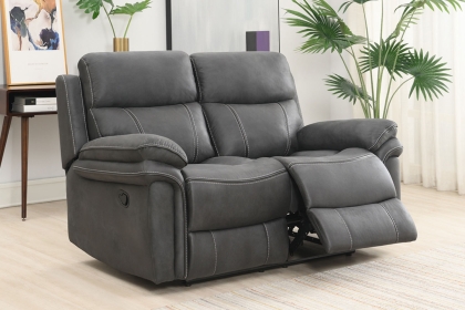 Richmond Fabric 2 Seater Recliner Sofa in Charcoal Grey Richmond Fabric 2 Seater Recliner Sofa in Charcoal Grey