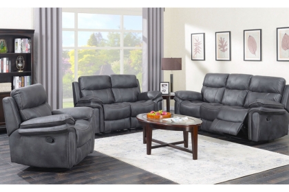 Richmond Fabric 2 Seater Recliner Sofa in Charcoal Grey Richmond Fabric 2 Seater Recliner Sofa in Charcoal Grey