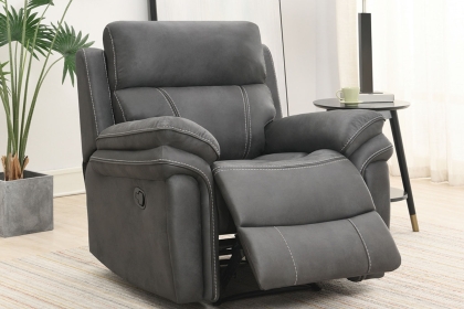 Richmond Fabric Recliner Chair in Charcoal Grey