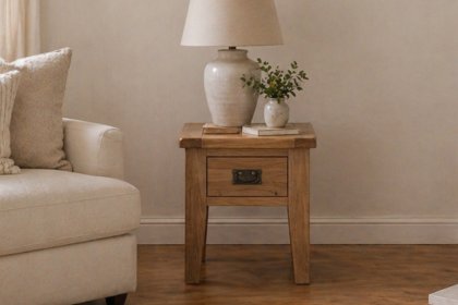 Cotswold Rustic Oak Lamp Table