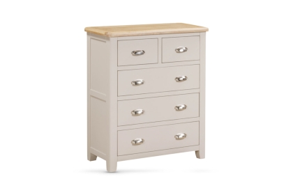 Windermere Painted Oyster Grey Oak 2 Over 3 Chest of Drawers Windermere Painted Oyster Grey Oak 2 Over 3 Chest of Drawers