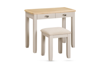 Windermere Painted Oyster Grey Oak Dressing Table & Stool Windermere Painted Oyster Grey Oak Dressing Table & Stool
