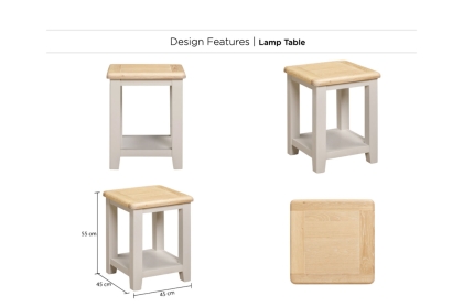 Windermere Painted Oyster Grey Oak Lamp Table