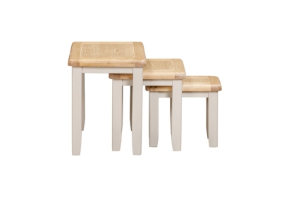Windermere Painted Oyster Grey Oak Nest of Tables Windermere Painted Oyster Grey Oak Nest of Tables
