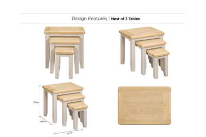 Windermere Painted Oyster Grey Oak Nest of Tables Windermere Painted Oyster Grey Oak Nest of Tables