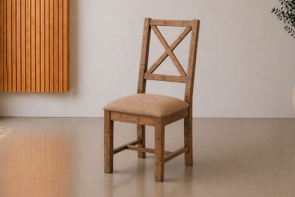 Nixon Reclaimed Wood Upholstered Dining Chair (Pair)