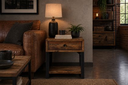 Nixon Reclaimed Wood Lamp Table
