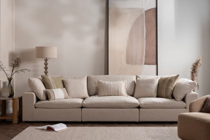 Zen Modular Natural Chenille 3 Seater Sofa