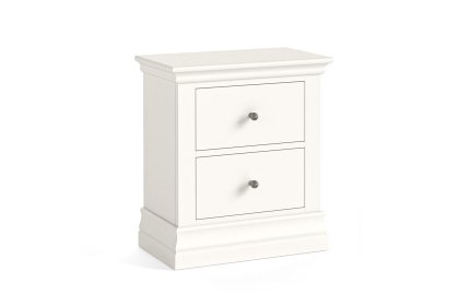 Burgundy Painted Coconut Milk 2 Drawer Bedside Table