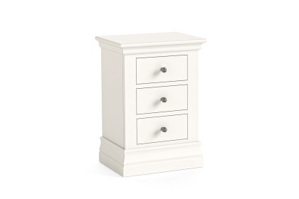 Burgundy Painted Coconut Milk 3 Drawer Bedside Table