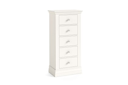 Burgundy Painted Coconut Milk Tall Chest of 5 Drawers