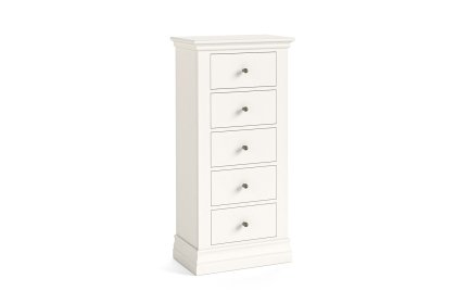 Burgundy Painted Coconut Milk Tall Chest of 5 Drawers