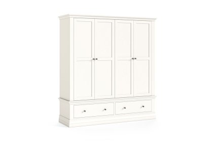 Burgundy Painted Coconut Milk 4 Door Wardrobe