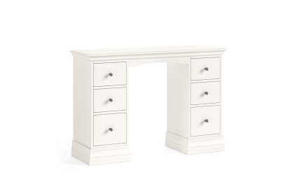 Burgundy Painted Coconut Milk Double Pedestal Dressing Table Burgundy Painted Coconut Milk Double Pedestal Dressing Table