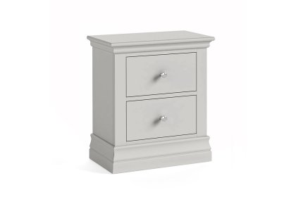 Burgundy Painted Light Grey 2 Drawer Bedside Table