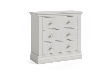 Burgundy Painted Light Grey 2 Over 2 Chest of Drawers