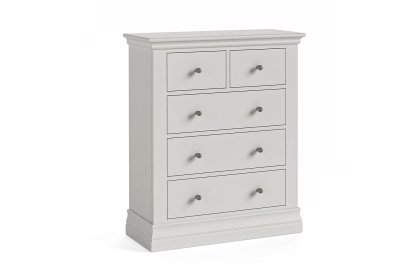 Burgundy Painted Light Grey 2 Over 3 Chest of Drawers