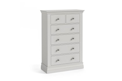 Burgundy Painted Light Grey 2 Over 4 Chest of Drawers