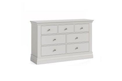 Burgundy Painted Light Grey 3 Over 4 Chest of Drawers