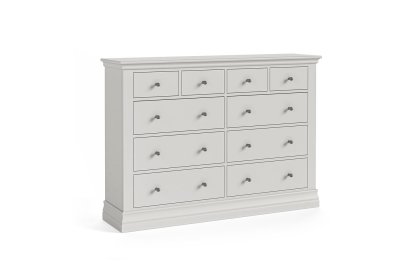 Burgundy Painted Light Grey 4 Over 6 Chest of Drawers