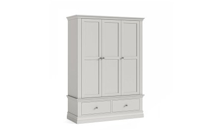 Burgundy Painted Light Grey Triple Wardrobe