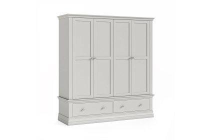 Burgundy Painted Light Grey 4 Door Wardrobe Burgundy Painted Light Grey 4 Door Wardrobe