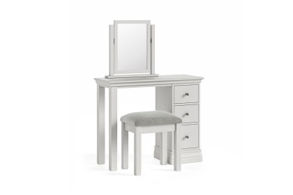 Burgundy Painted Light Grey Single Pedestal Dressing Table