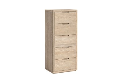 Portobello Oak 5 Drawer Tallboy Chest of Drawers