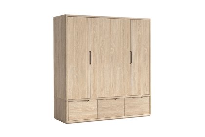 Portobello Oak 4 Door Wardrobe