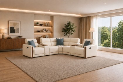 La-Z-Boy Faith Capsule Power Recliner Corner Sofa with Swivel Storage Console Units